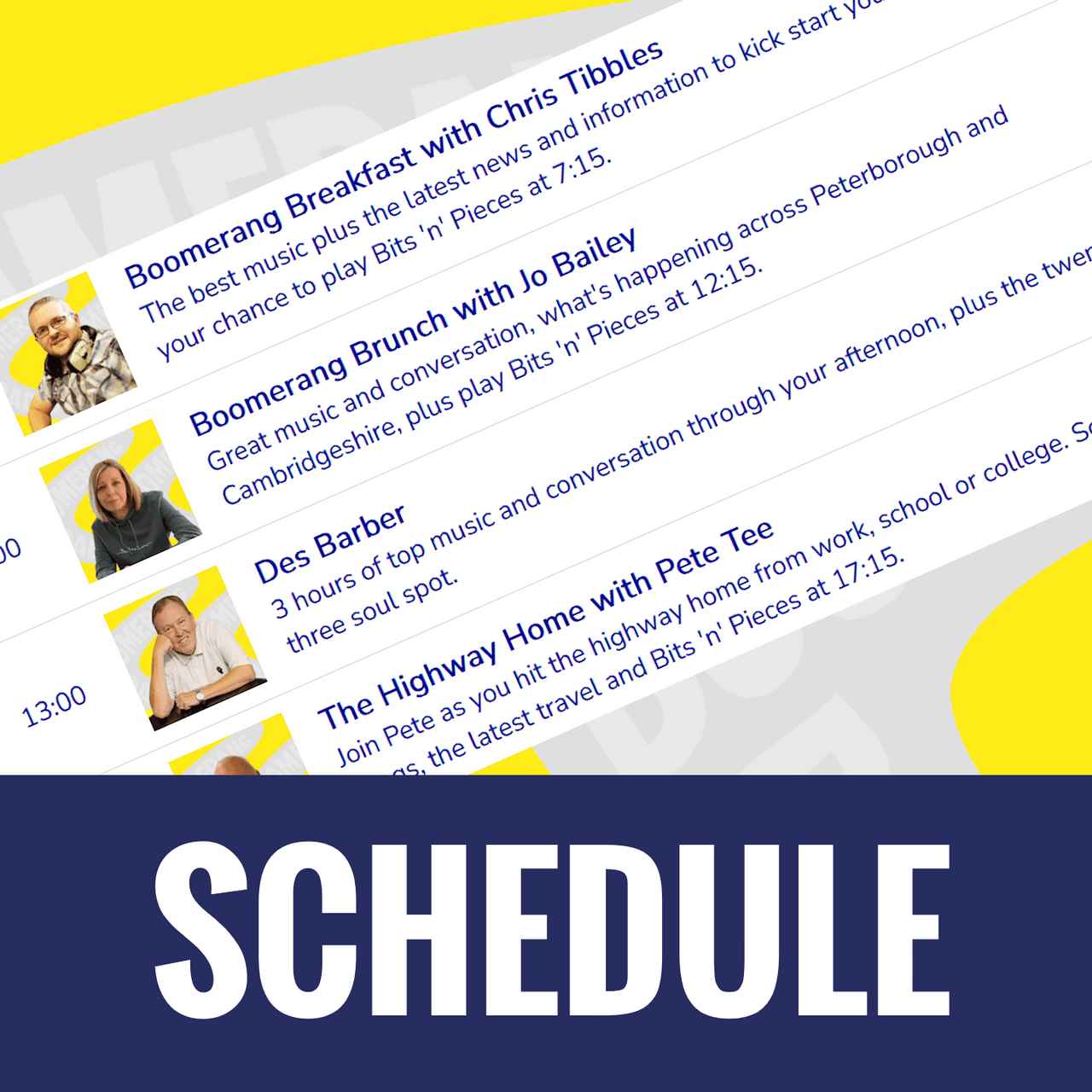 See the Boomerang Radio schedule.