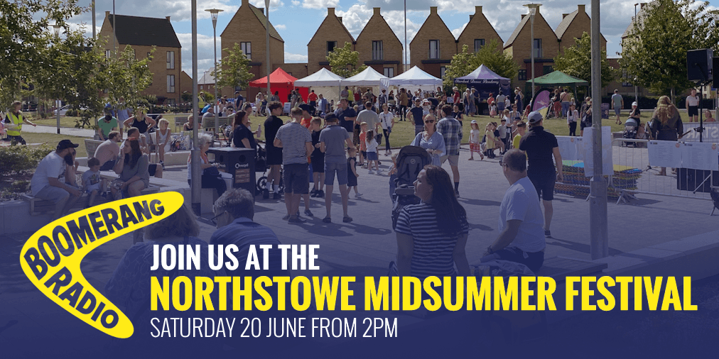 Join Boomerang Radio at the Northstowe Midsummer Festival on Saturday 20 June from 2pm.