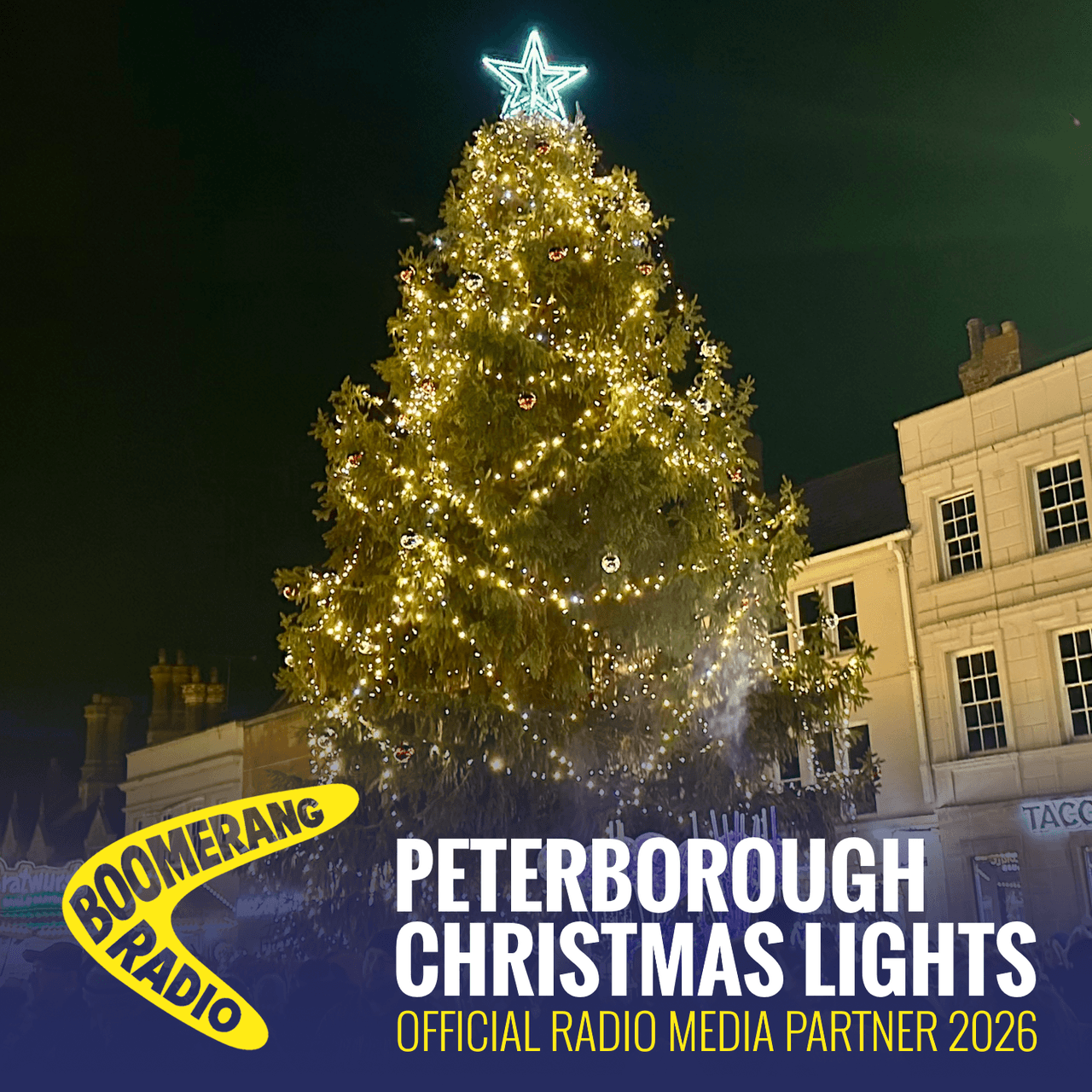 Boomerang Radio is switching on the Peterborough Christmas Lights on Friday 20 November 2026.